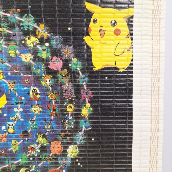 Pokemon Bamboo Wall Scroll Pikachu Anime Art Vintage 1990s - Picture 11 of 16